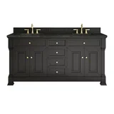 Brookfield 72" Double Vanity, Black Onyx, w/ 3 CM Phantome Eclos Top
