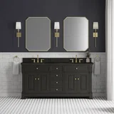 Brookfield 72" Double Vanity, Black Onyx, w/ 3 CM Phantome Eclos Top