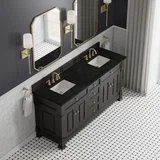 Brookfield 72" Double Vanity, Black Onyx, w/ 3 CM Phantome Eclos Top