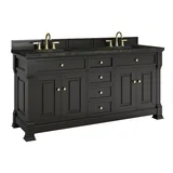 Brookfield 72" Double Vanity, Black Onyx, w/ 3 CM Phantome Eclos Top