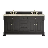 Brookfield 72" Double Vanity, Black Onyx, w/ 3 CM Tajnar Eclos Top
