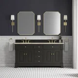 Brookfield 72" Double Vanity, Black Onyx, w/ 3 CM Tajnar Eclos Top