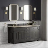 Brookfield 72" Double Vanity, Black Onyx, w/ 3 CM Tajnar Eclos Top