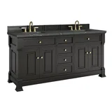 Brookfield 72" Double Vanity, Black Onyx w/ 3 CM Parisien Bleu Silestone Top w/ FreePower Wireless Charger
