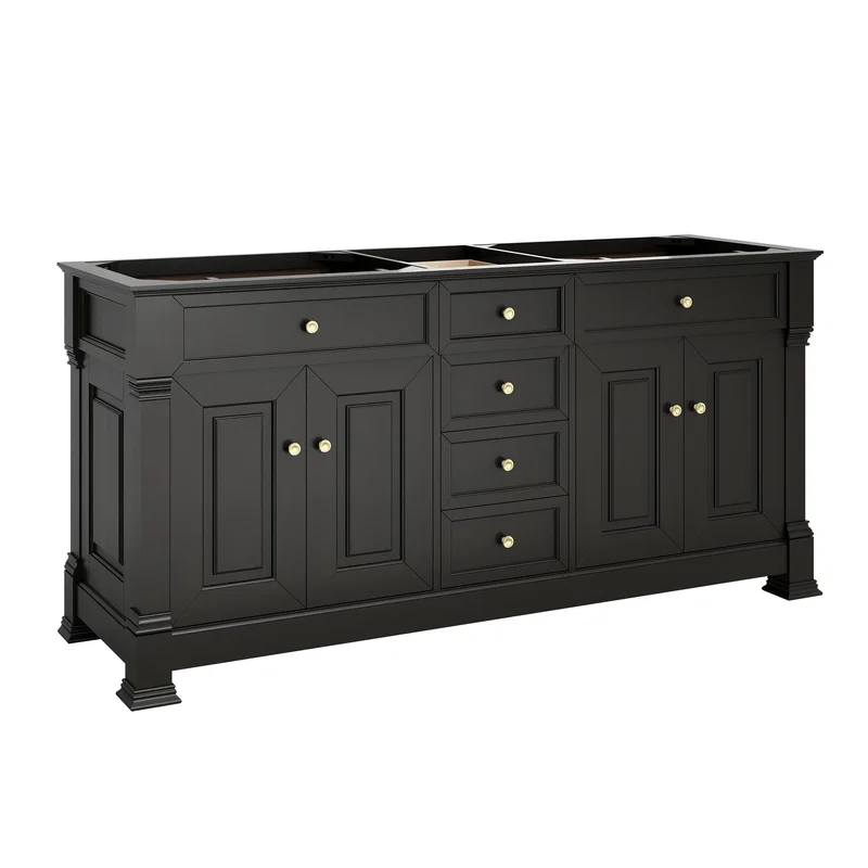 Brookfield 72" Double Vanity, Black Onyx