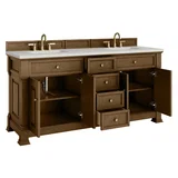 Brookfield 72" Double Vanity, Honey Oak w/ 3 CM Lime Delight Silestone Top