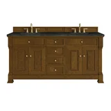 Brookfield 72" Double Vanity, Honey Oak, w/ 3 CM Phantome Eclos Top