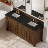 Brookfield 72" Double Vanity, Honey Oak, w/ 3 CM Phantome Eclos Top