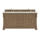 Brookfield 72" Double Vanity, Pecan w/ 3 CM Lime Delight Silestone Top