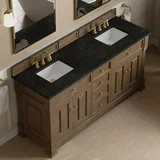 Brookfield 72" Double Vanity, Pecan, w/ 3 CM Phantome Eclos Top