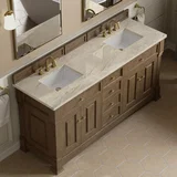 Brookfield 72" Double Vanity, Pecan, w/ 3 CM Tajnar Eclos Top