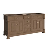 Brookfield 72" Double Vanity, Pecan, w/ 3 CM Tajnar Eclos Top w/FreePower Wireless Charger