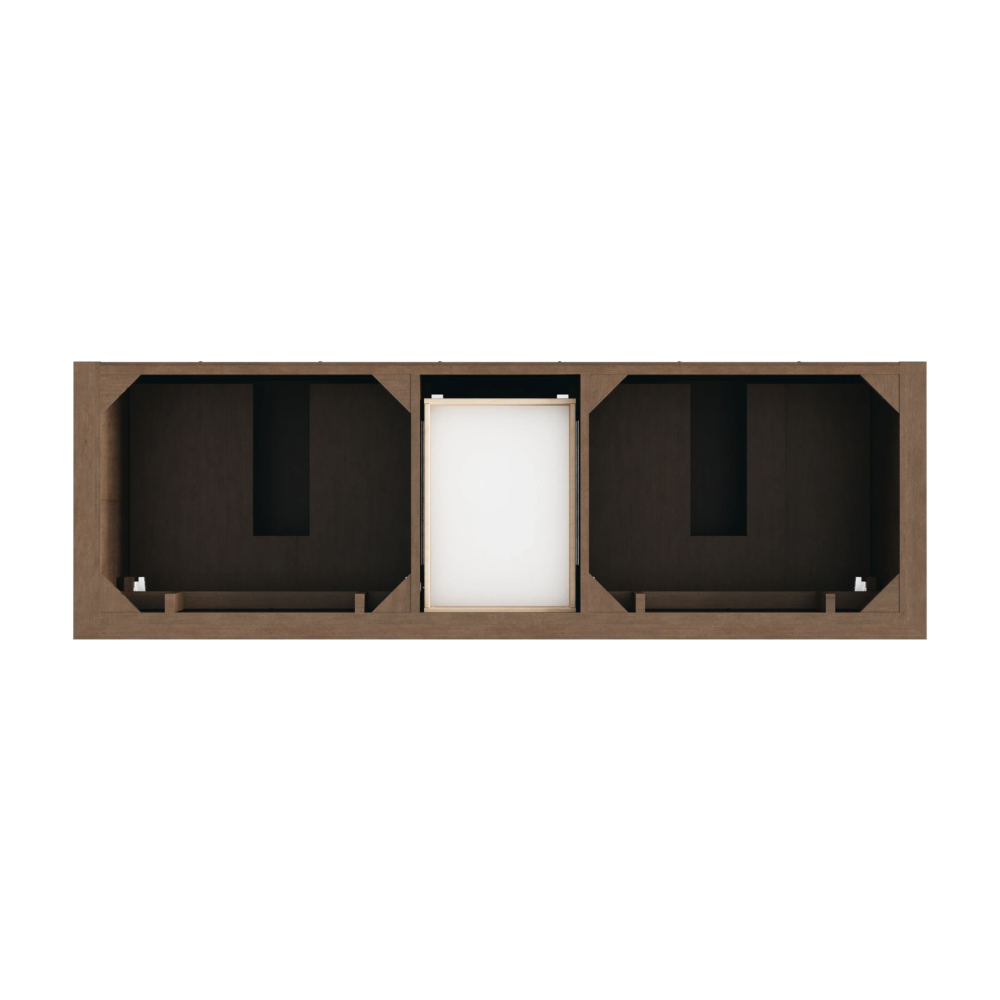 Brookfield 72" Double Vanity, Pecan, w/ 3 CM Tajnar Eclos Top w/FreePower Wireless Charger