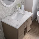 Portland 36" Single Vanity Whitewashed Walnut w/ 3 CM Carrara Marble Top