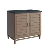 Portland 36" Single Vanity Whitewashed Walnut w/ 3 CM Charcoal Soapstone Silestone Top