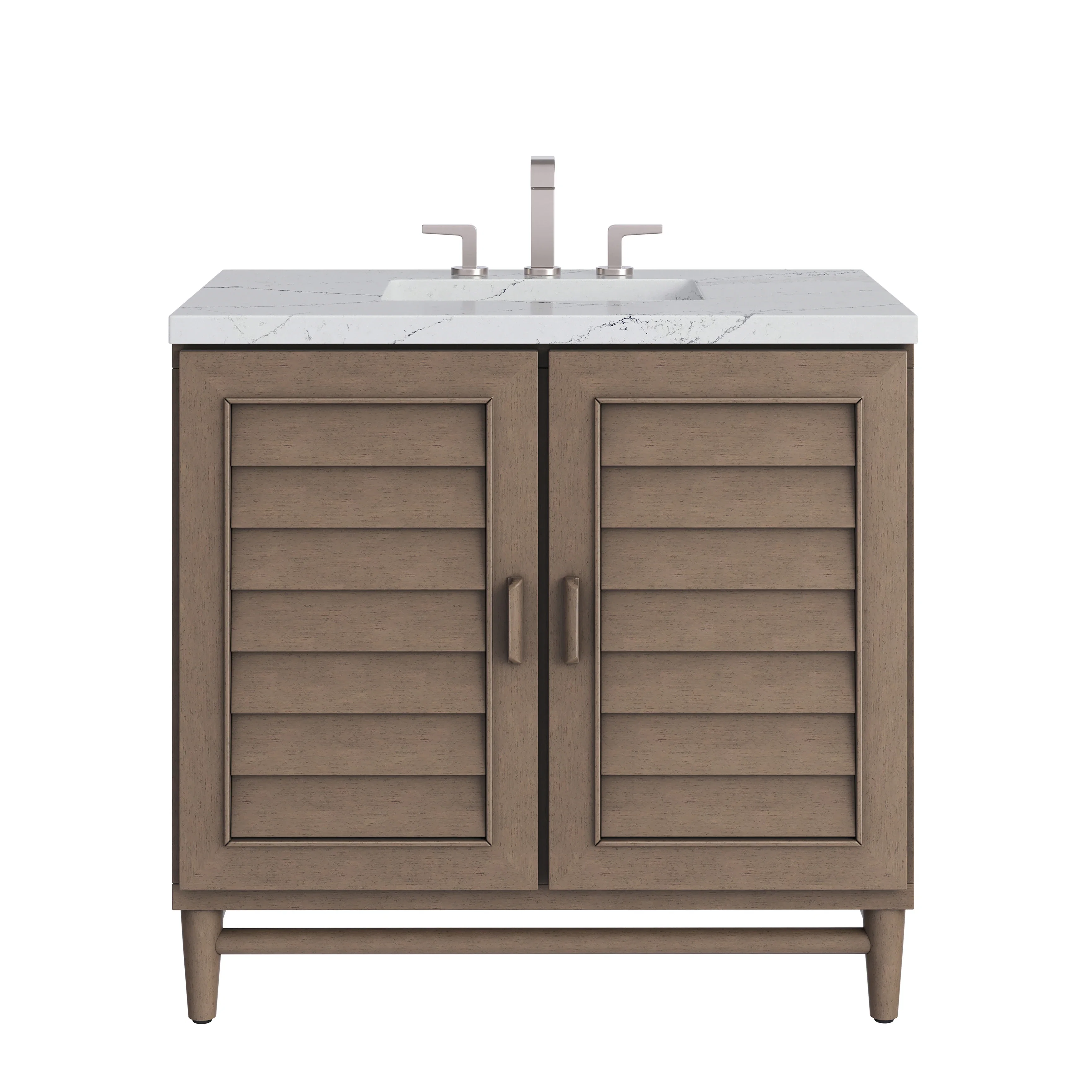 Portland 36" Single Vanity Whitewashed Walnut w/ 3 CM Ethereal Noctis Silestone Top