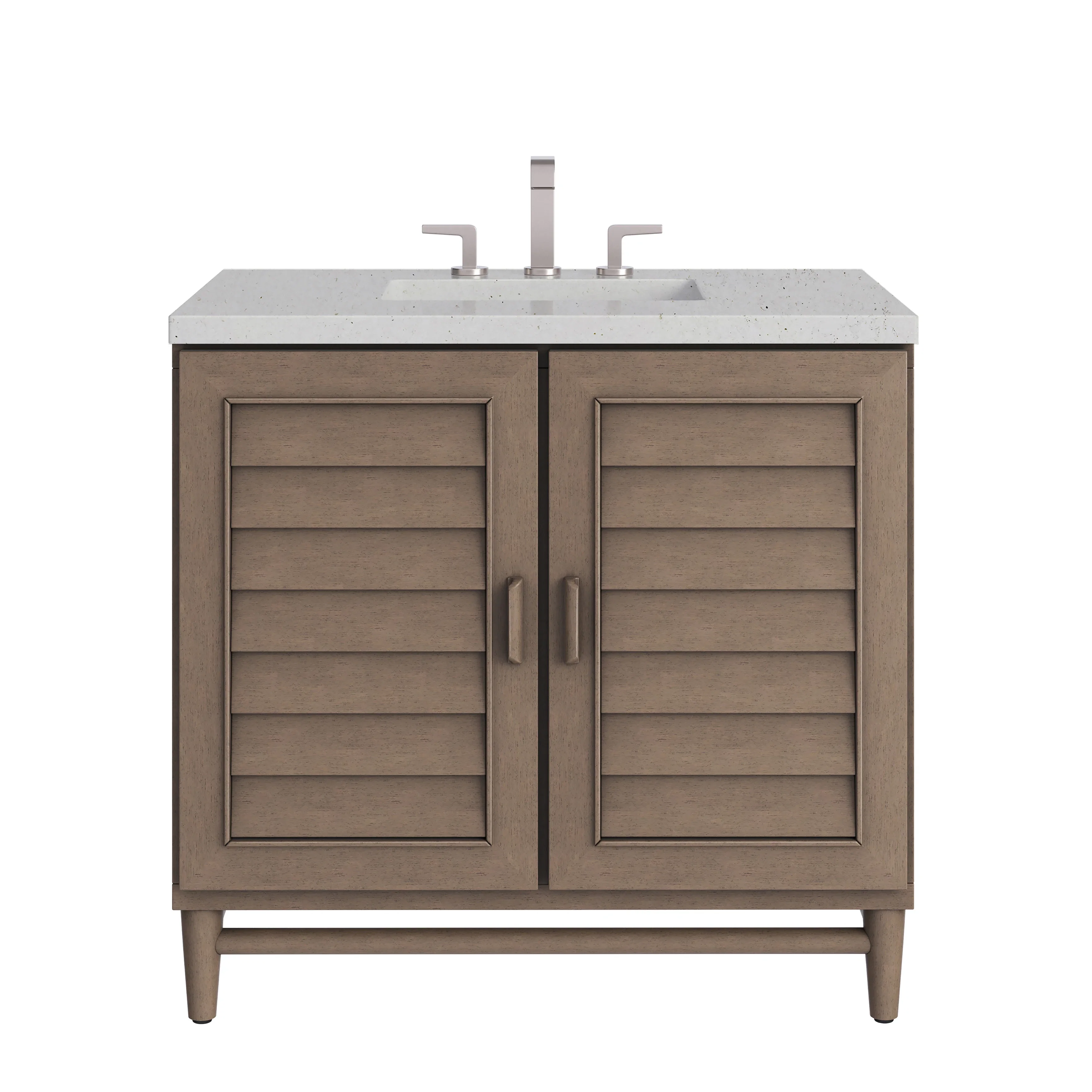 Portland 36" Single Vanity Whitewashed Walnut w/ 3 CM Lime Delight Silestone Top