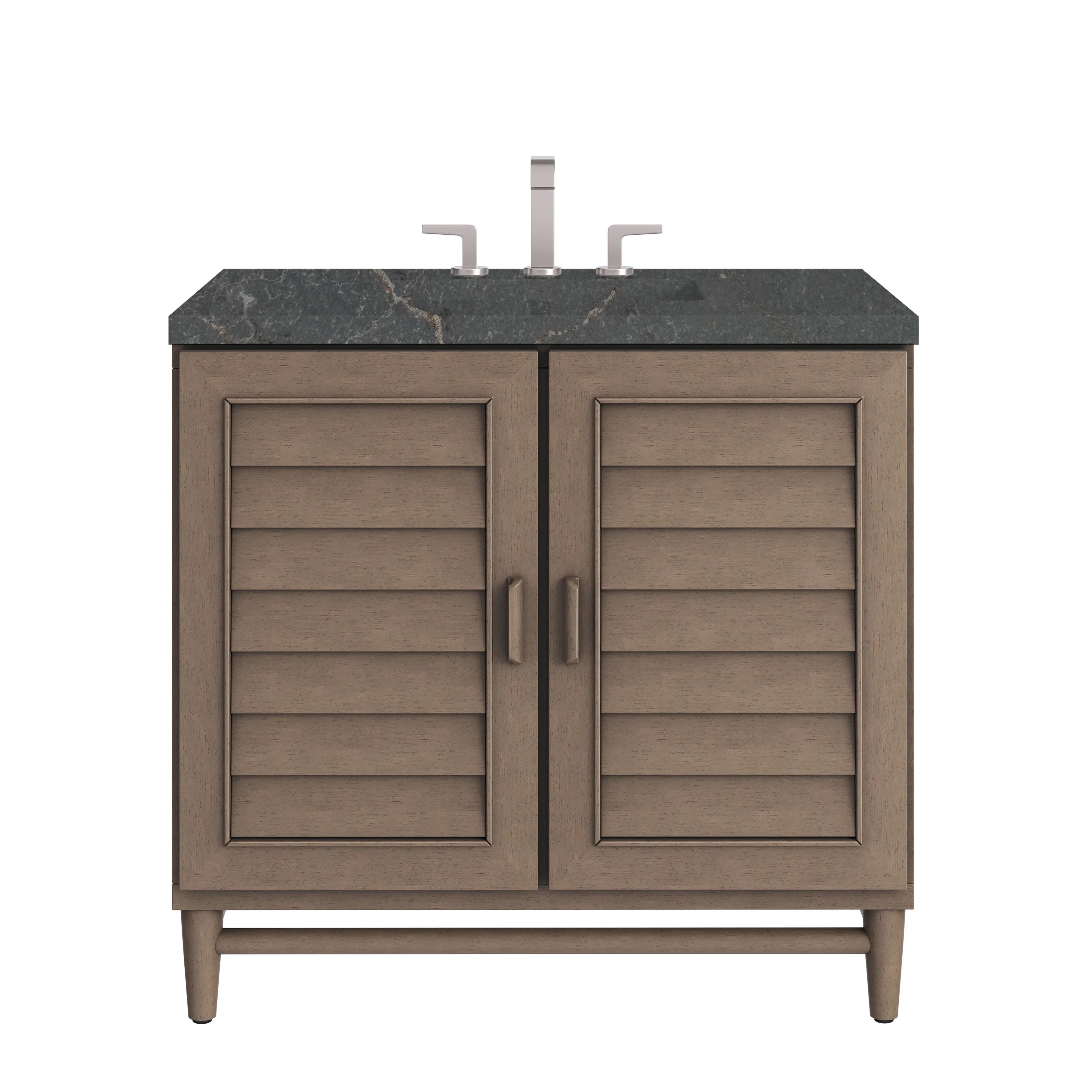 Portland 36" Single Vanity Whitewashed Walnut w/ 3 CM Parisien Bleu Silestone Top