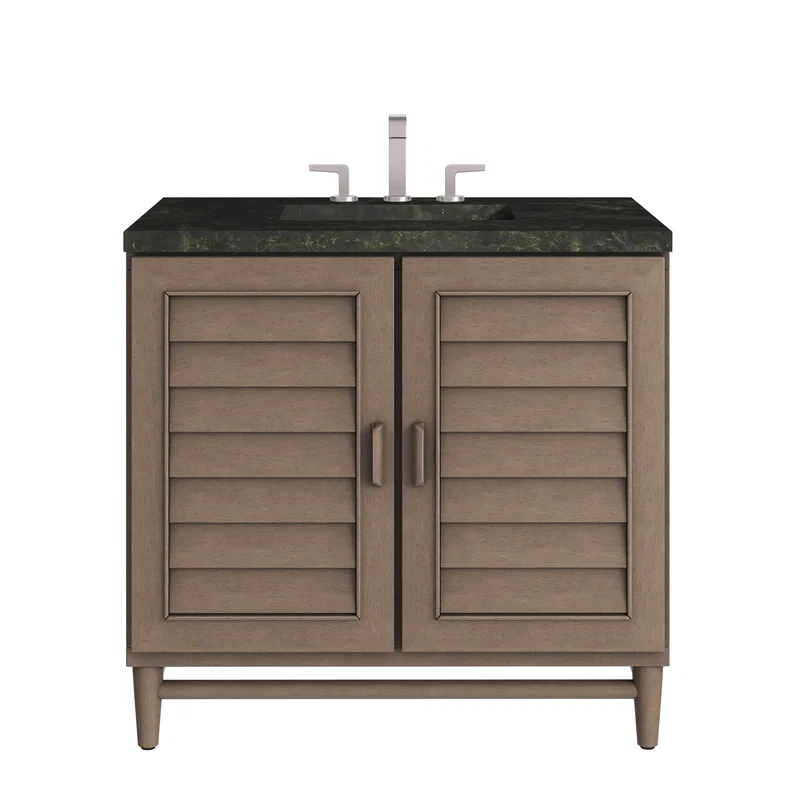 Portland 36" Single Vanity, Whitewashed Walnut, w/ 3 CM Phantome Eclos Top