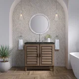 Portland 36" Single Vanity, Whitewashed Walnut, w/ 3 CM Phantome Eclos Top