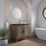 Portland 36" Single Vanity, Whitewashed Walnut, w/ 3 CM Phantome Eclos Top
