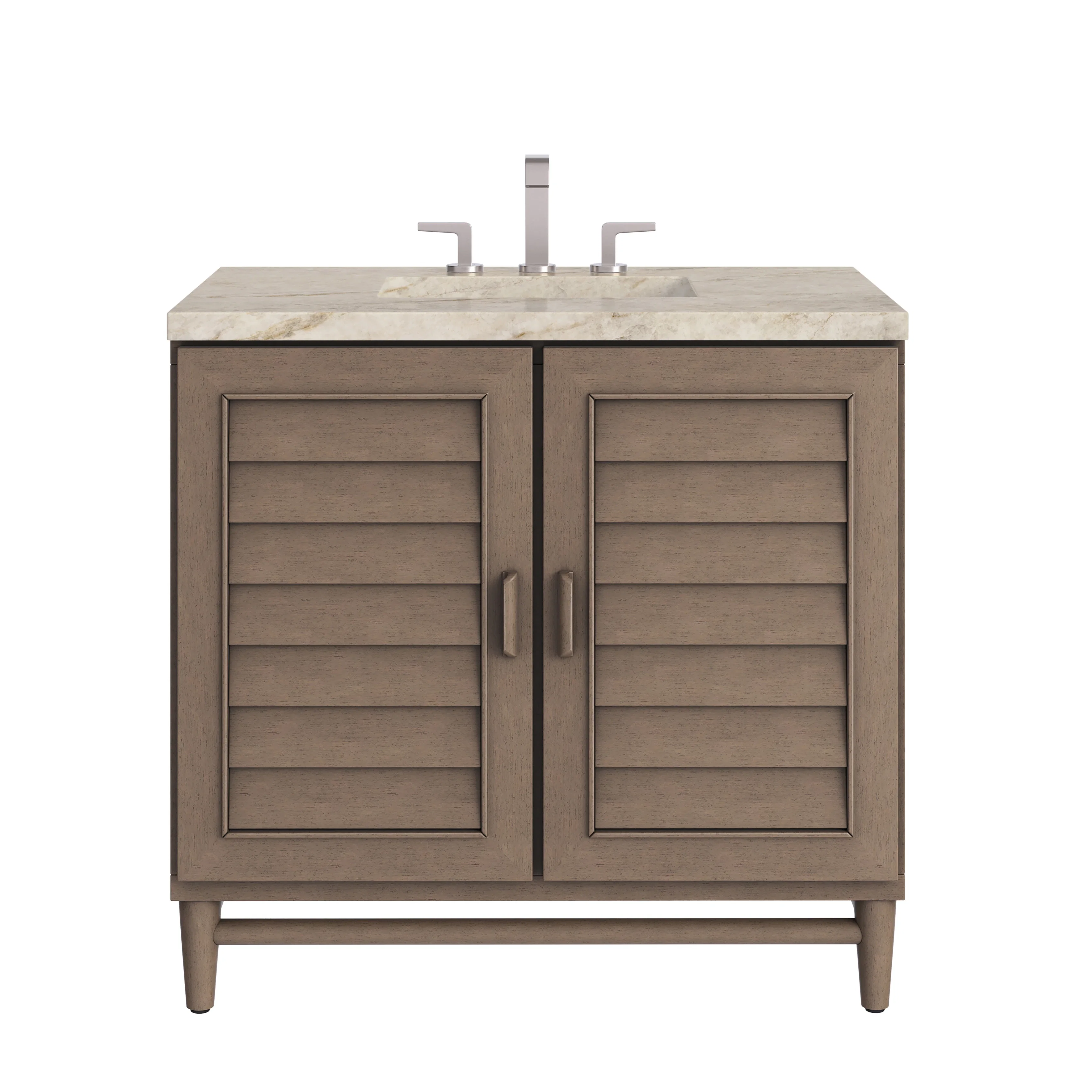 Portland 36" Single Vanity, Whitewashed Walnut, w/ 3 CM Tajnar Eclos Top