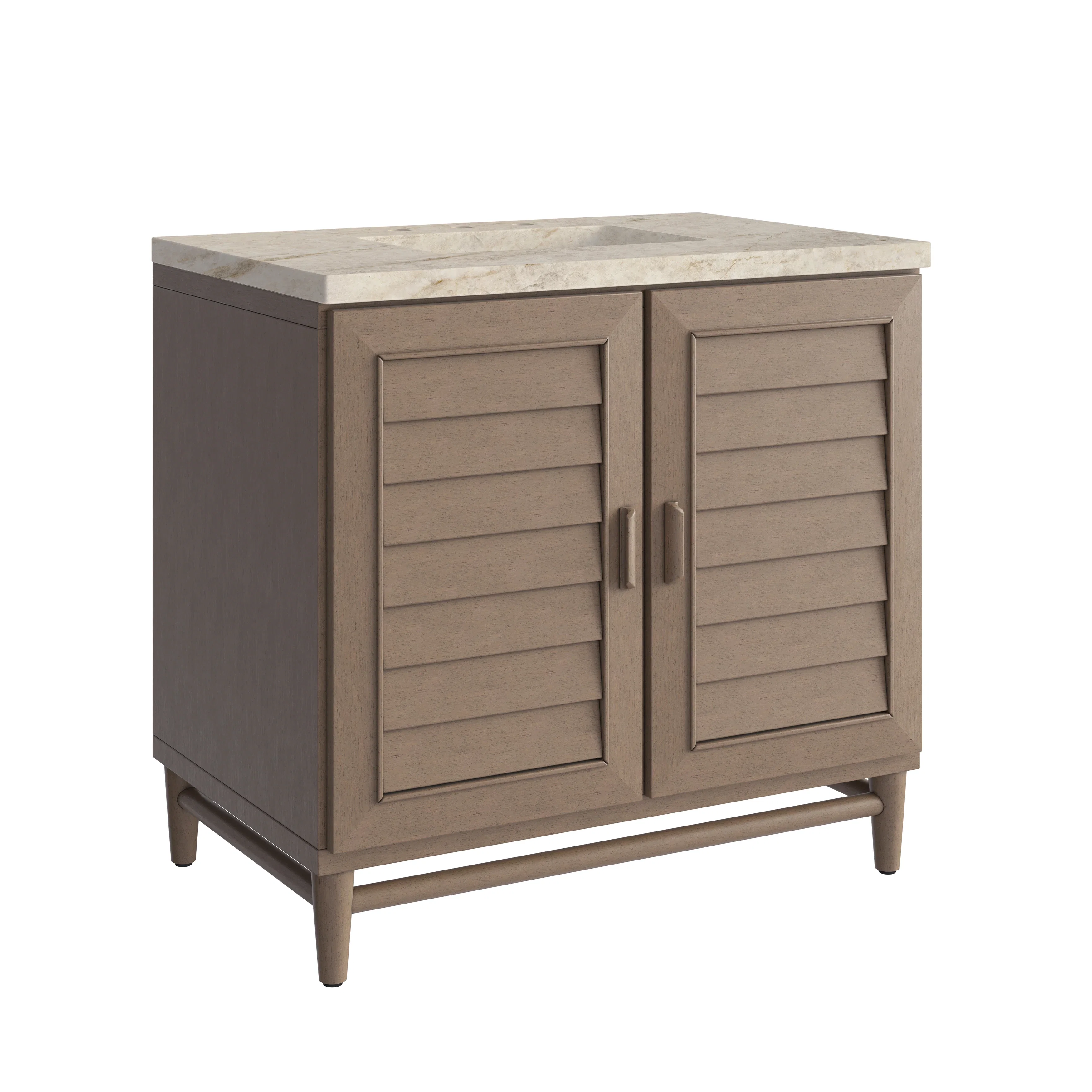 Portland 36" Single Vanity, Whitewashed Walnut, w/ 3 CM Tajnar Eclos Top