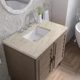 Portland 36" Single Vanity, Whitewashed Walnut, w/ 3 CM Tajnar Eclos Top
