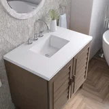 Portland 36" Single Vanity Whitewashed Walnut w/ 3 CM White Zeus Silestone Top