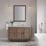 Portland 48" Single Vanity Whitewashed Walnut w/ 3 CM Carrara Marble Top