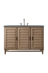 Portland 48" Single Vanity Whitewashed Walnut w/ 3 CM Cala Blue Silestone Top