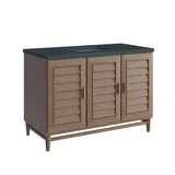 Portland 48" Single Vanity Whitewashed Walnut w/ 3 CM Charcoal Soapstone Silestone Top