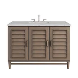 Portland 48" Single Vanity Whitewashed Walnut w/ 3 CM Eternal Jasmine Pearl Silestone Top