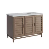 Portland 48" Single Vanity Whitewashed Walnut w/ 3 CM Ethereal Noctis Silestone Top