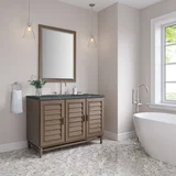 Portland 48" Single Vanity Whitewashed Walnut w/ 3 CM Parisien Bleu Silestone Top
