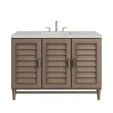 Portland 48" Single Vanity, Whitewashed Walnut, w/ 3 CM Siberian Silestone Top