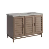 Portland 48" Single Vanity Whitewashed Walnut w/ 3 CM Victorian Silver Silestone Top