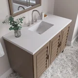Portland 48" Single Vanity Whitewashed Walnut w/ 3 CM White Zeus Silestone Top