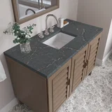 Portland 48" Single Vanity Whitewashed Walnut w/ 3 CM Parisien Bleu Silestone Top w/FreePower Wireless Charger
