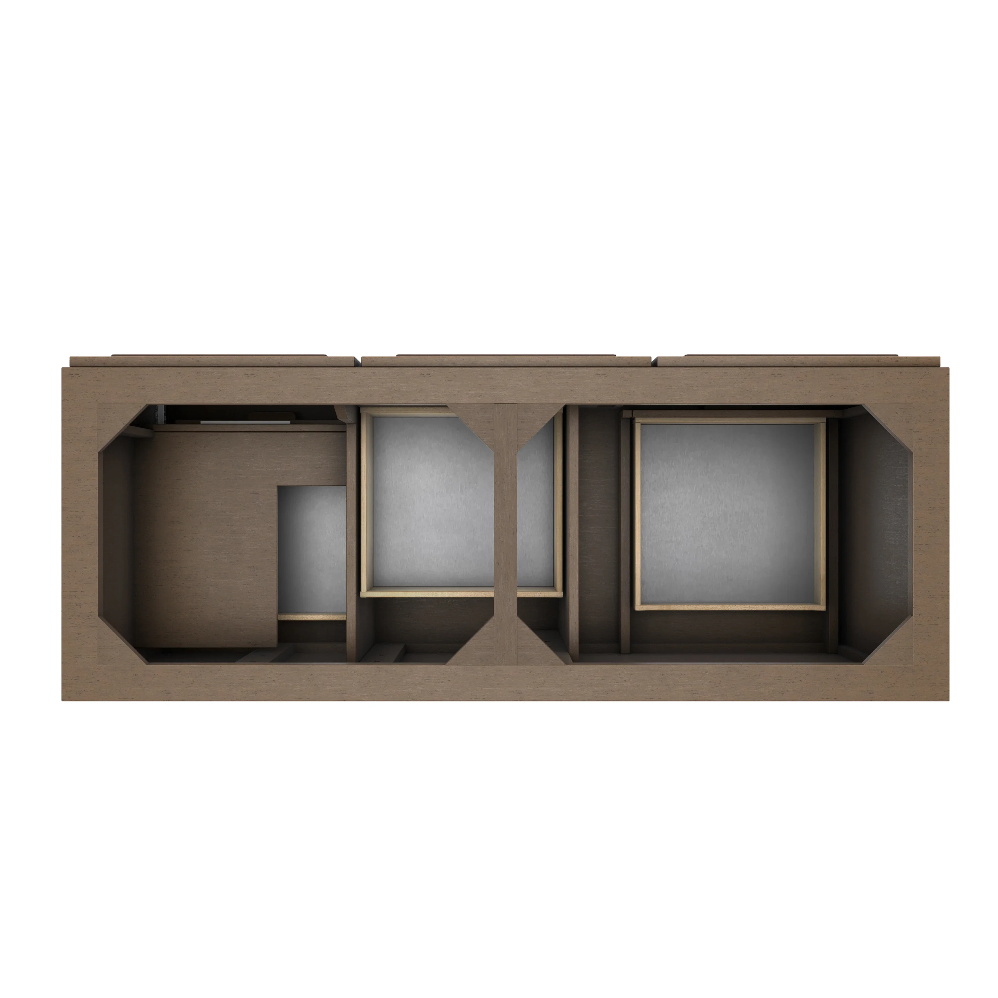 Portland 60" Double Vanity Whitewashed Walnut w/ 3 CM Eternal Jasmine Pearl Silestone Top