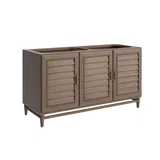 Portland 60" Double Vanity Whitewashed Walnut w/ 3 CM Ethereal Noctis Silestone Top