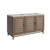 Portland 60" Double Vanity Whitewashed Walnut w/ 3 CM Lime Delight Silestone Top