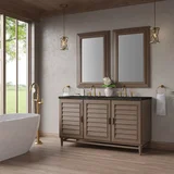 Portland 60" Double Vanity, Whitewashed Walnut, w/ 3 CM Phantome Eclos Top