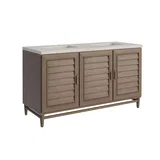 Portland 60" Double Vanity, Whitewashed Walnut, w/ 3 CM Siberian Silestone Top