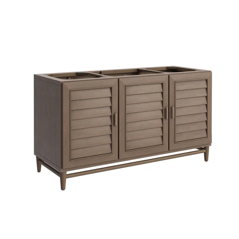 Portland 60" Single Vanity Cabinet, Whitewashed Walnut