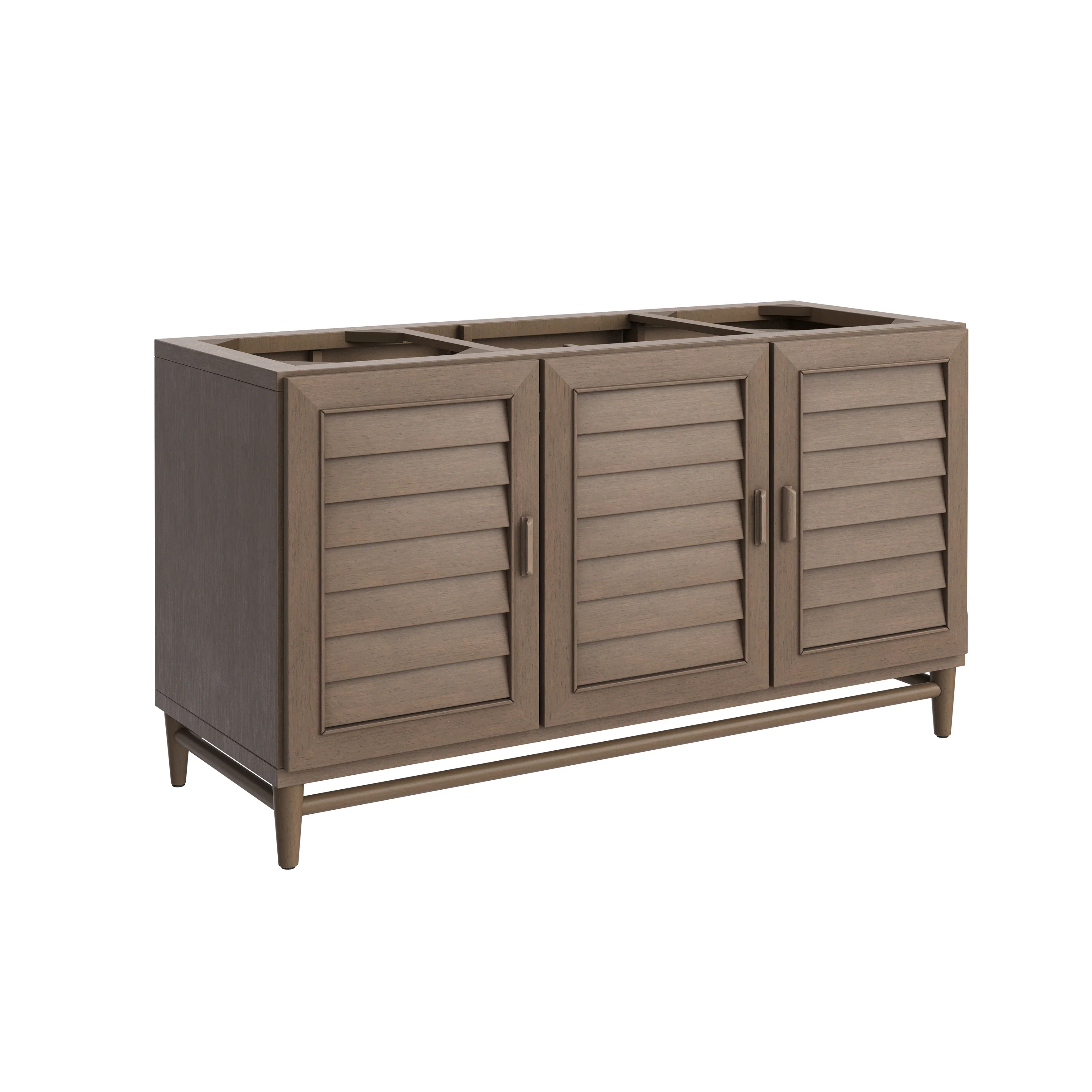 Portland 60" Single Vanity Whitewashed Walnut w/ 3 CM Charcoal Soapstone Silestone Top