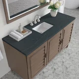 Portland 60" Single Vanity Whitewashed Walnut w/ 3 CM Charcoal Soapstone Silestone Top