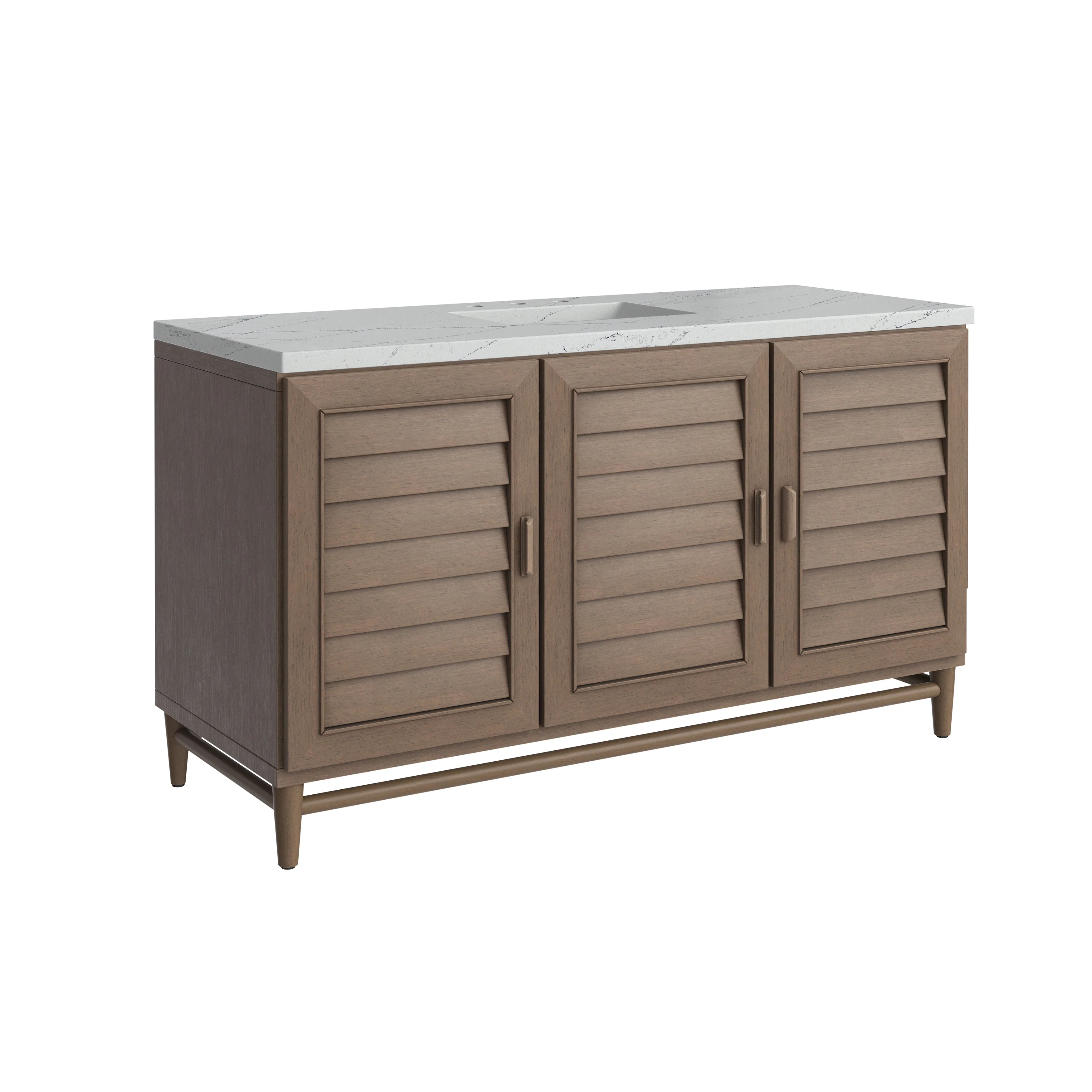 Portland 60" Single Vanity Whitewashed Walnut w/ 3 CM Ethereal Noctis Silestone Top