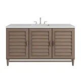 Portland 60" Single Vanity Whitewashed Walnut w/ 3 CM Lime Delight Silestone Top
