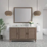 Portland 60" Single Vanity Whitewashed Walnut w/ 3 CM Lime Delight Silestone Top